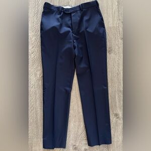 Suitsupply Navy Super 120s Wool Trousers Plain Front